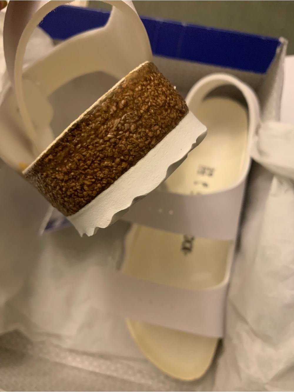 New Birkenstock Milano White Double-Strap Cork Sandals-Women